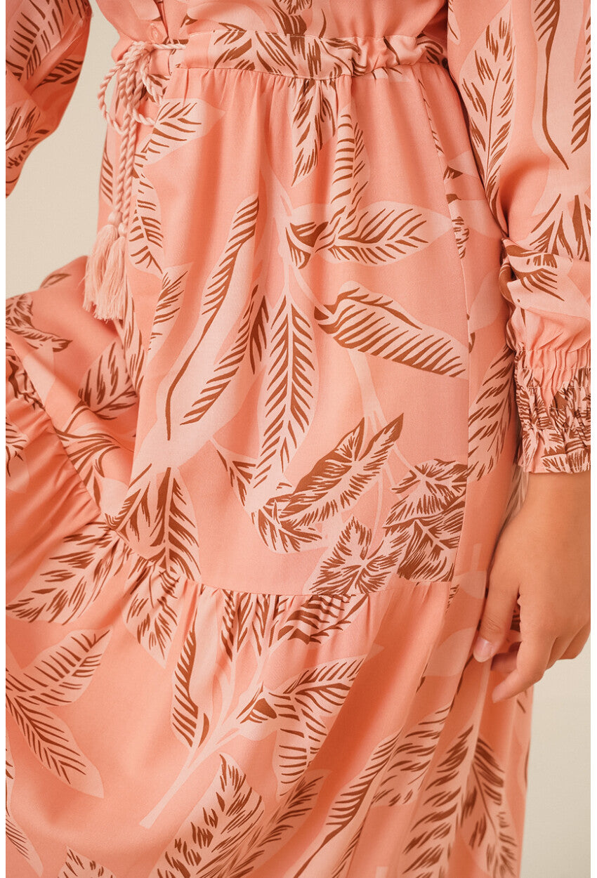 2145 Desenli Tesettür Elbise