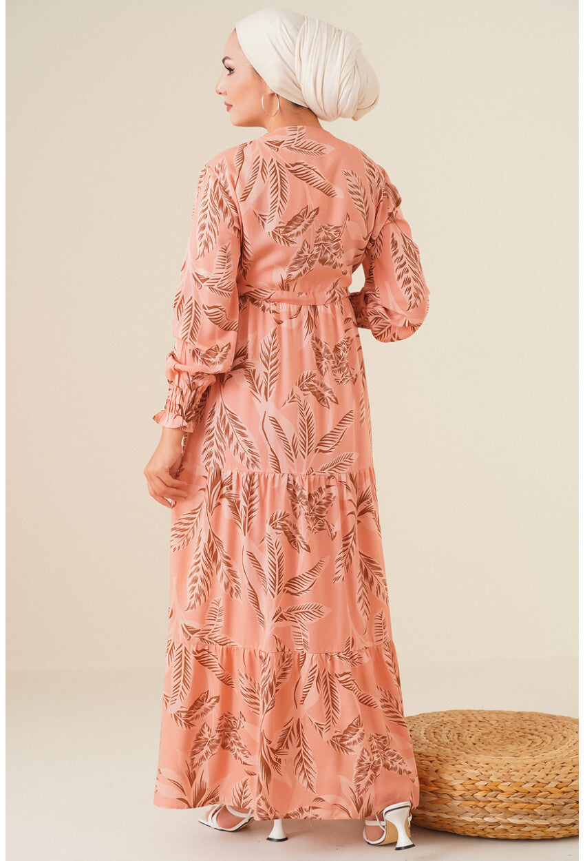 2145 Desenli Tesettür Elbise