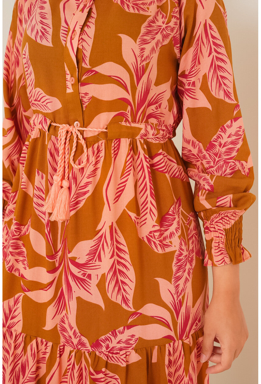 2145 Desenli Tesettür Elbise