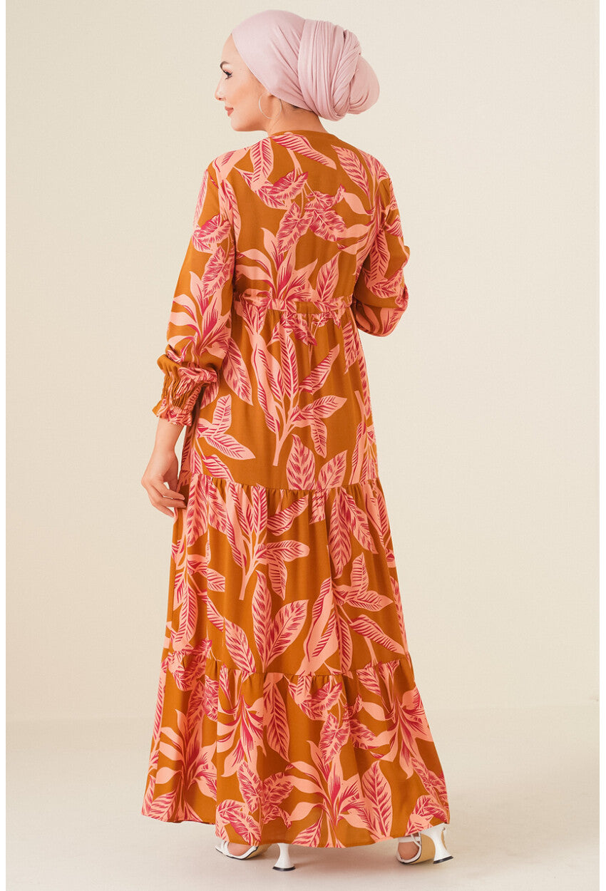 2145 Desenli Tesettür Elbise