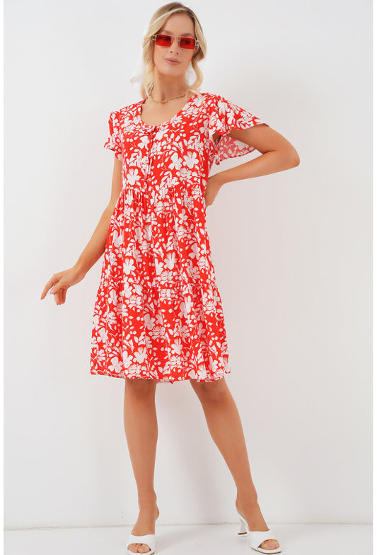 2352 V Yaka Kısa Elbise