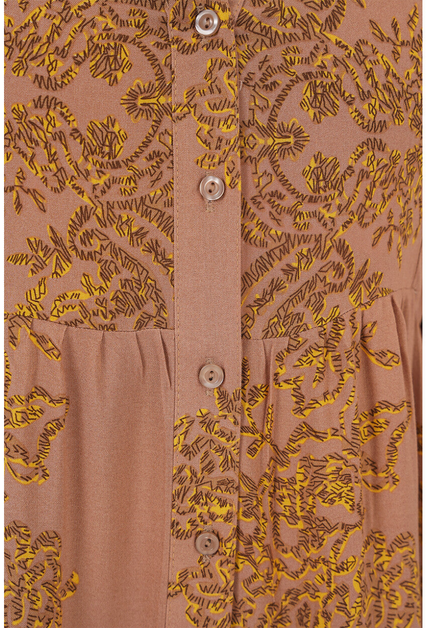 2423 Otantik Desenli Elbise