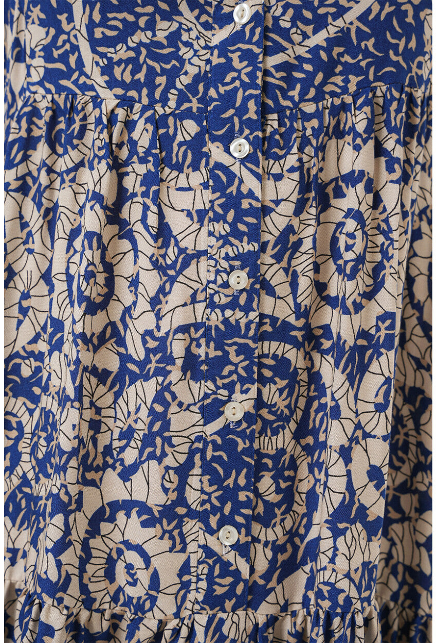 2423 Otantik Desenli Tesettür Elbise