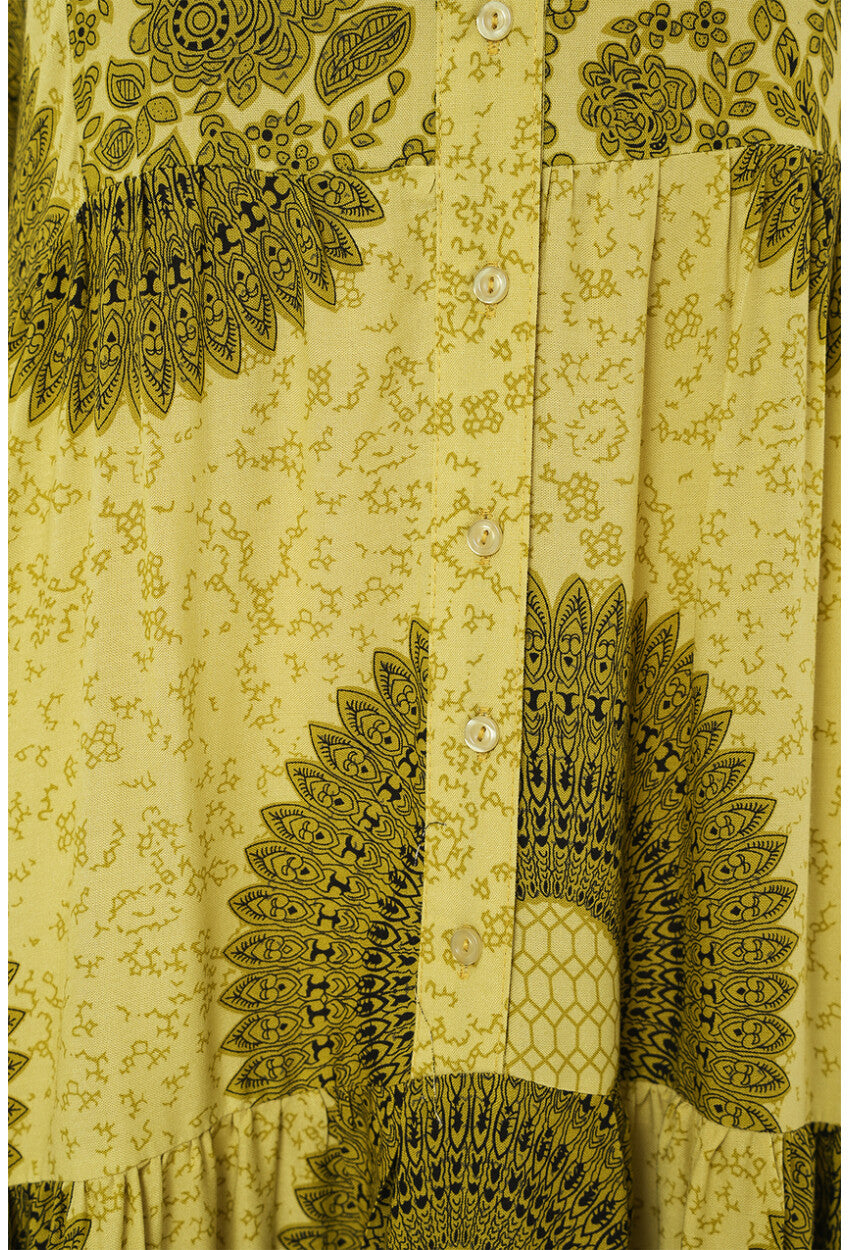 2423 Otantik Desenli Tesettür Elbise