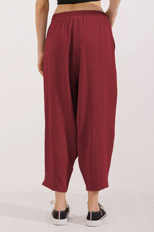 To'lima shalvar shim – Bordo - (6591 to'qilgan Shalvar shim - Claret Red)