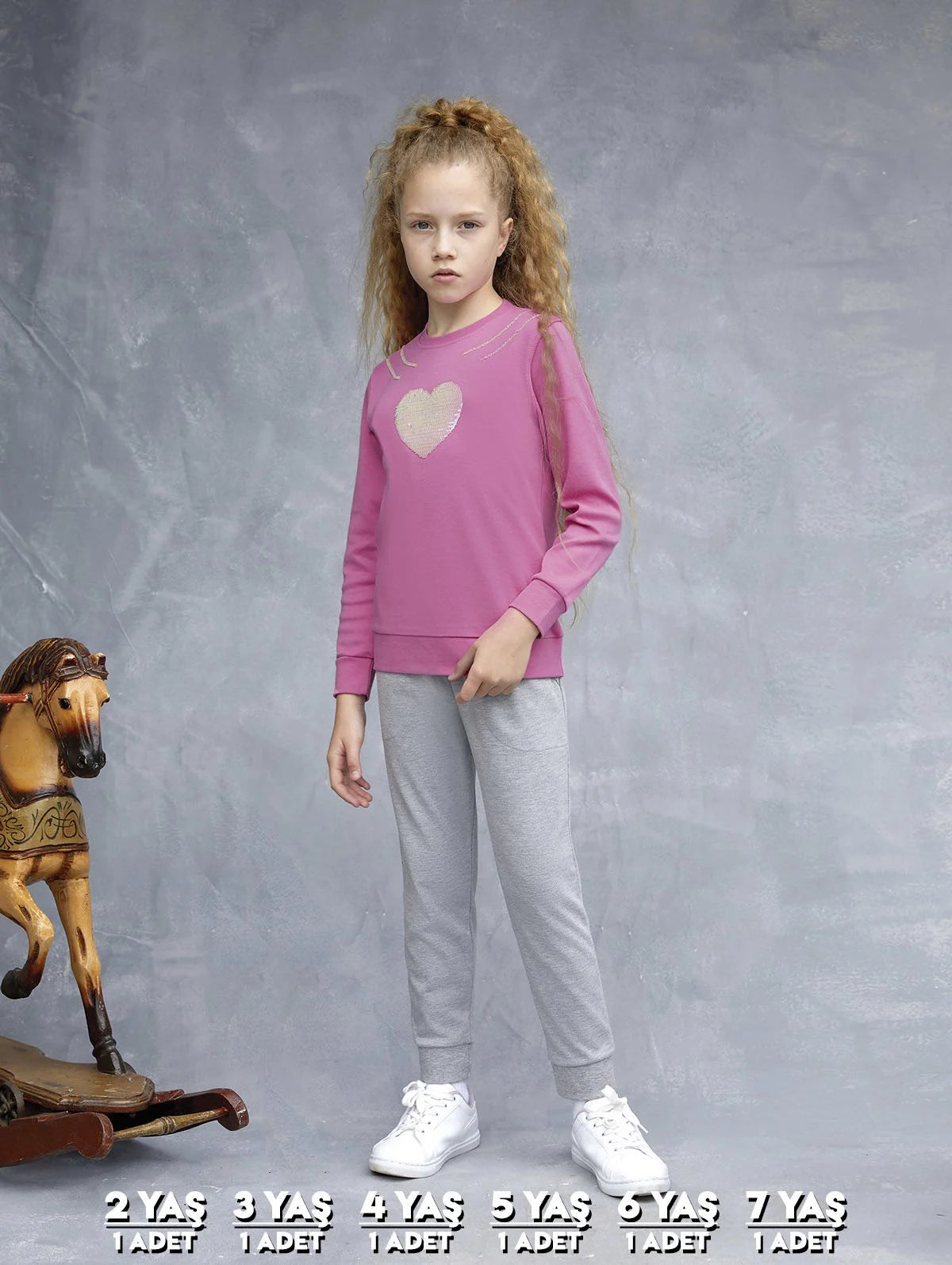 Elsima 3185 Qizlar uchun uzun yengli pijama toʻplami