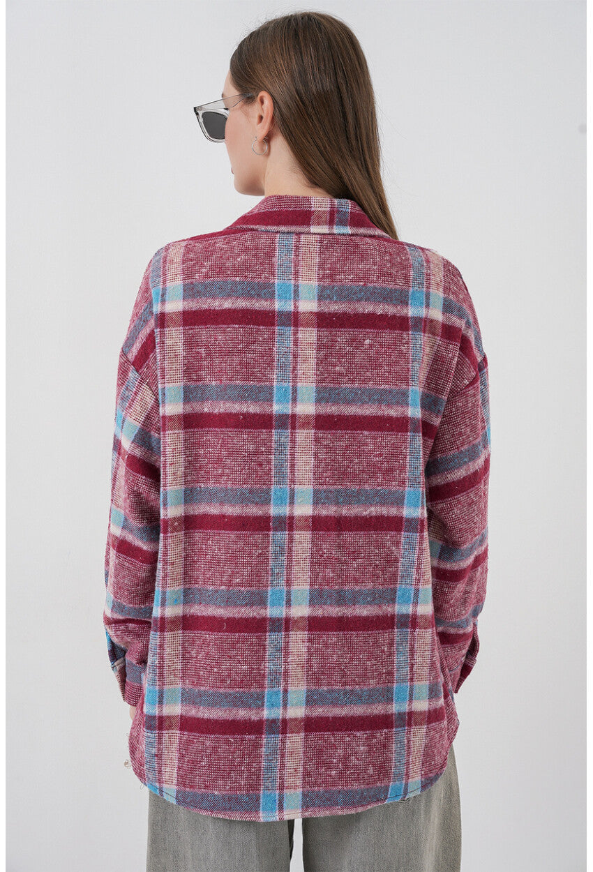 3854 Ekose Desen Çift Cepli Gömlek