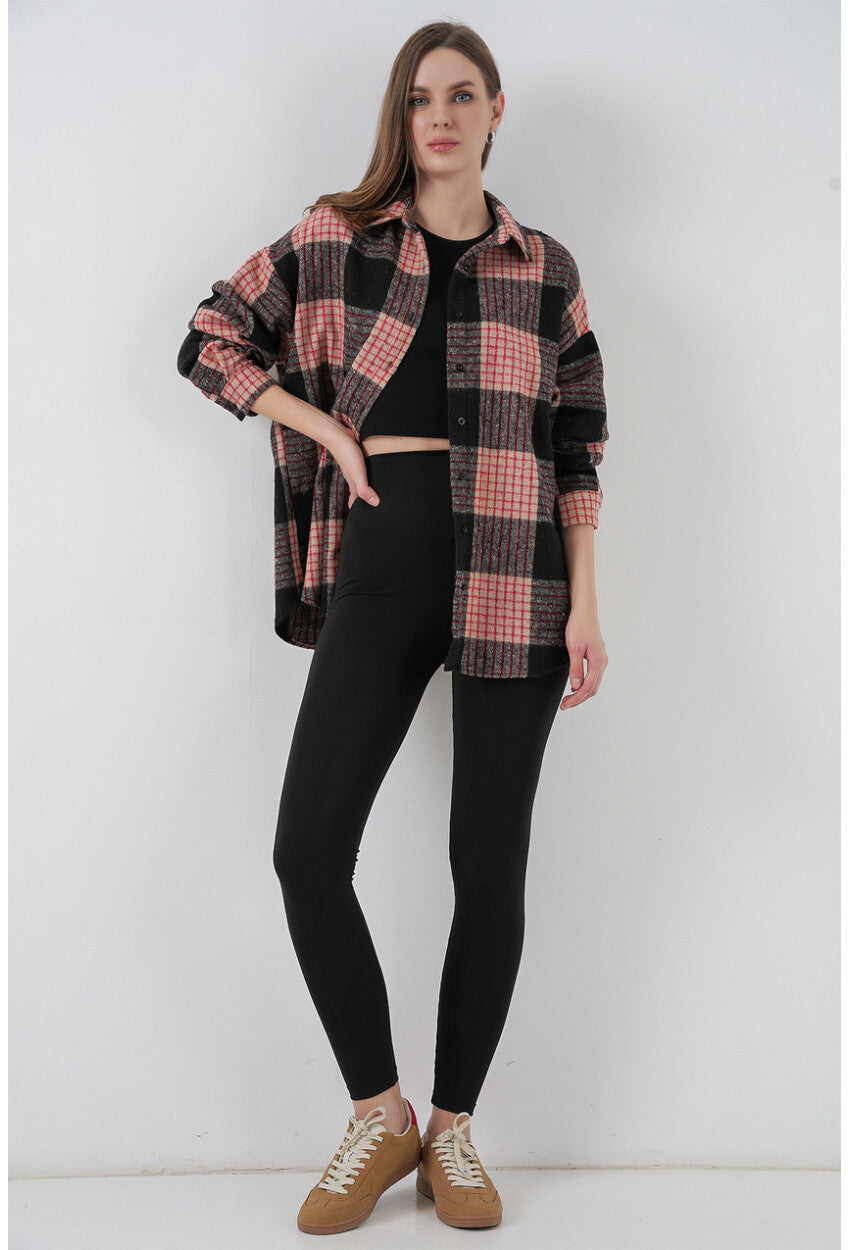 3854 Ekose Desen Çift Cepli Gömlek