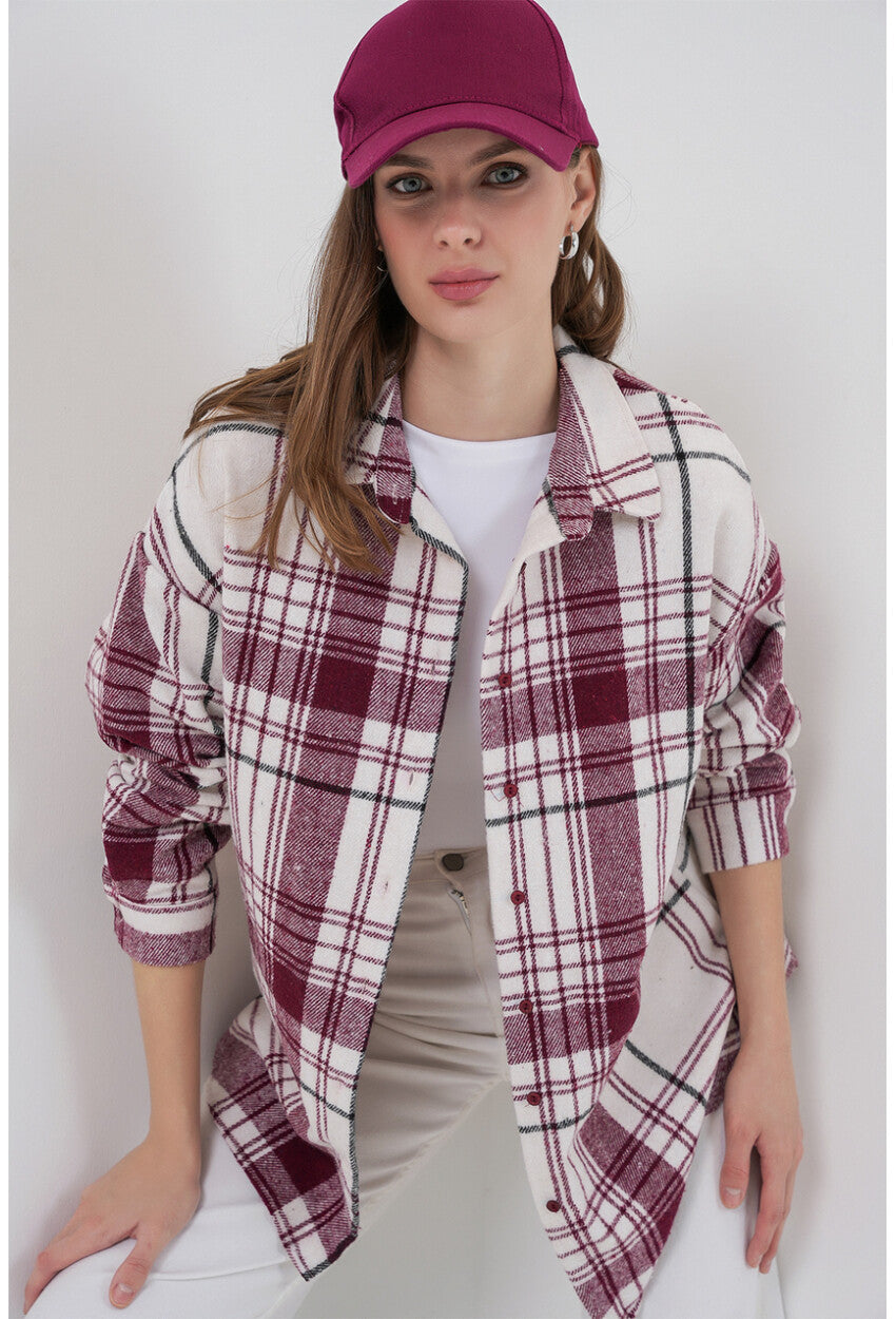 3854 Ekose Desen Çift Cepli Gömlek