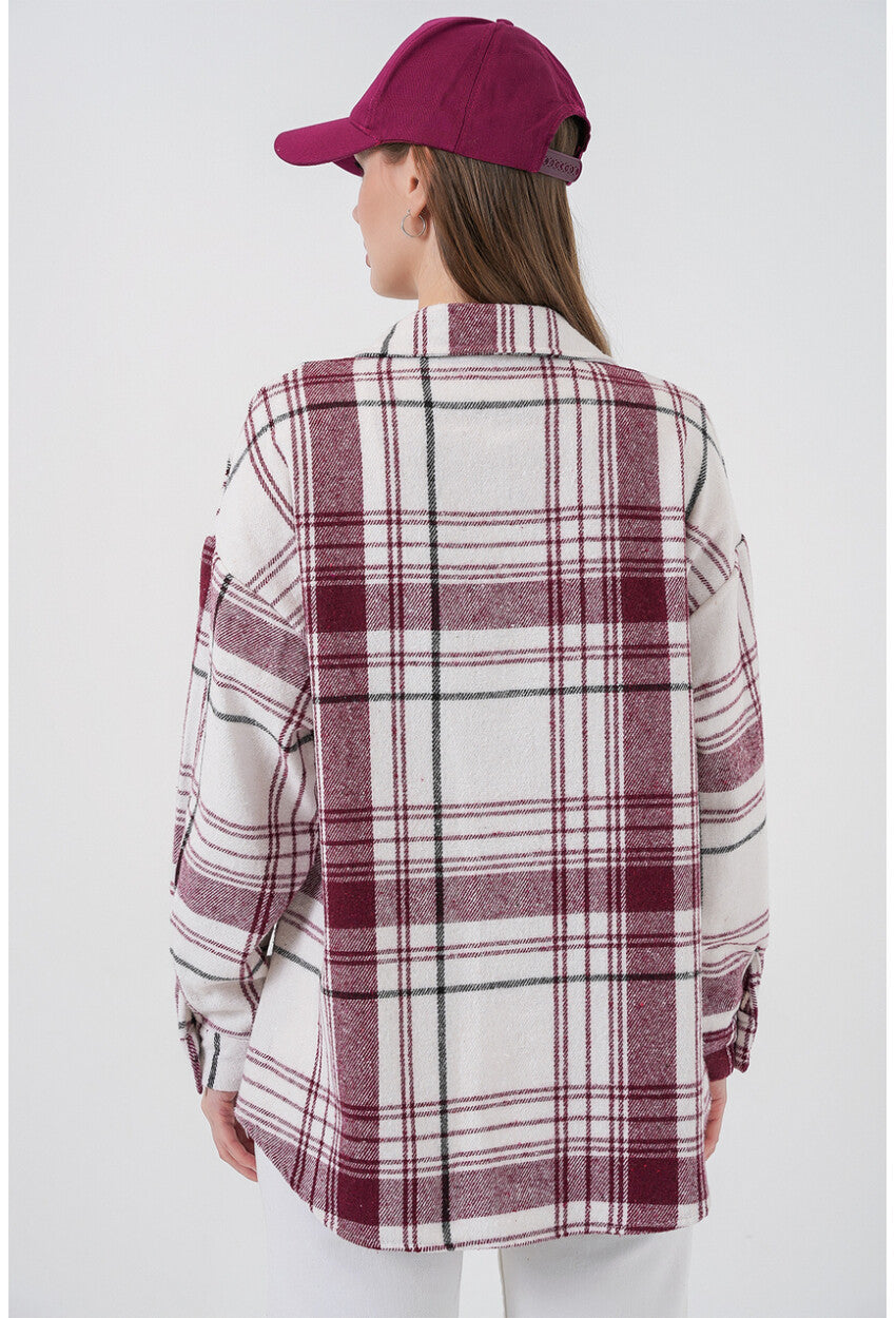 3854 Ekose Desen Çift Cepli Gömlek