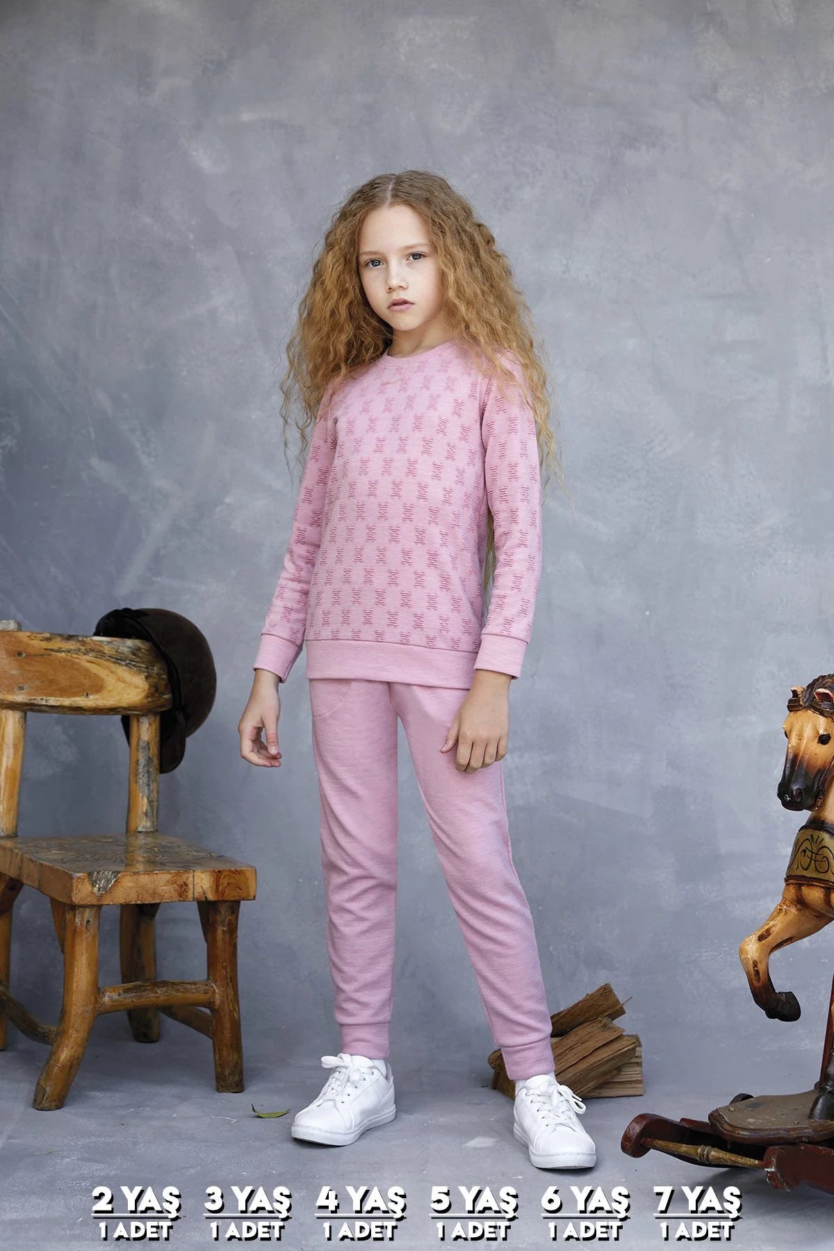 Elsima 3176 qizlar uchun uzun yengli pijama to'plami