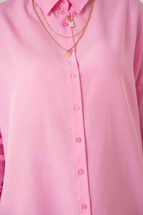 Tesettyur Tunika — Pembe (5845 Hijobli Tunik - Pushti)