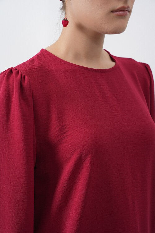Kadın Ayrobin Tunik Pantolon Alt Üst Takım - Bordo