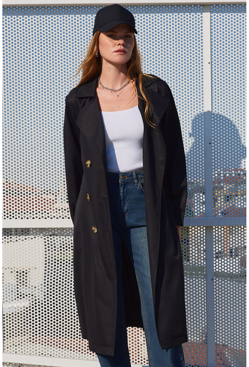 5853 Kruvaze Yaka Trençkot