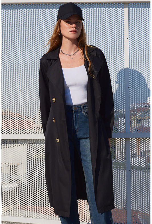 5853 Kruvaze Yaka Trençkot