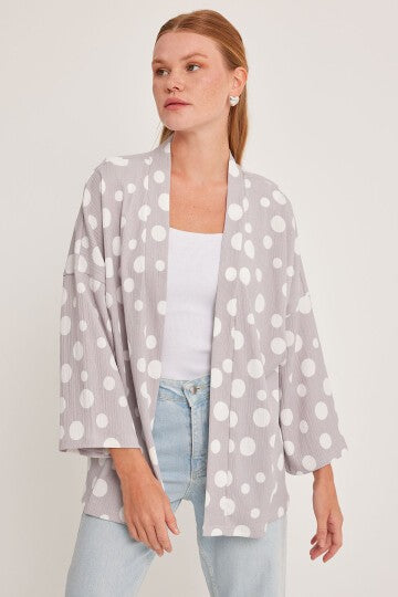 Trikotaj kimono - kulrang 5862