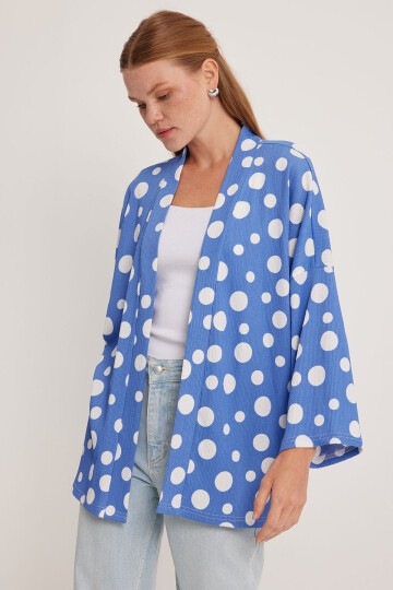 Trikotaj kimono - Moviy 5862