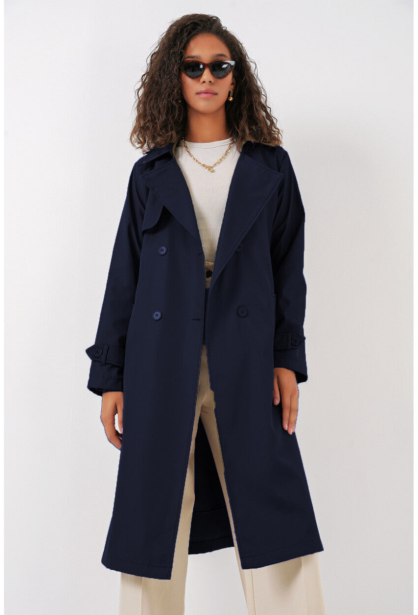 5918 Kruvaze Yaka Trençkot