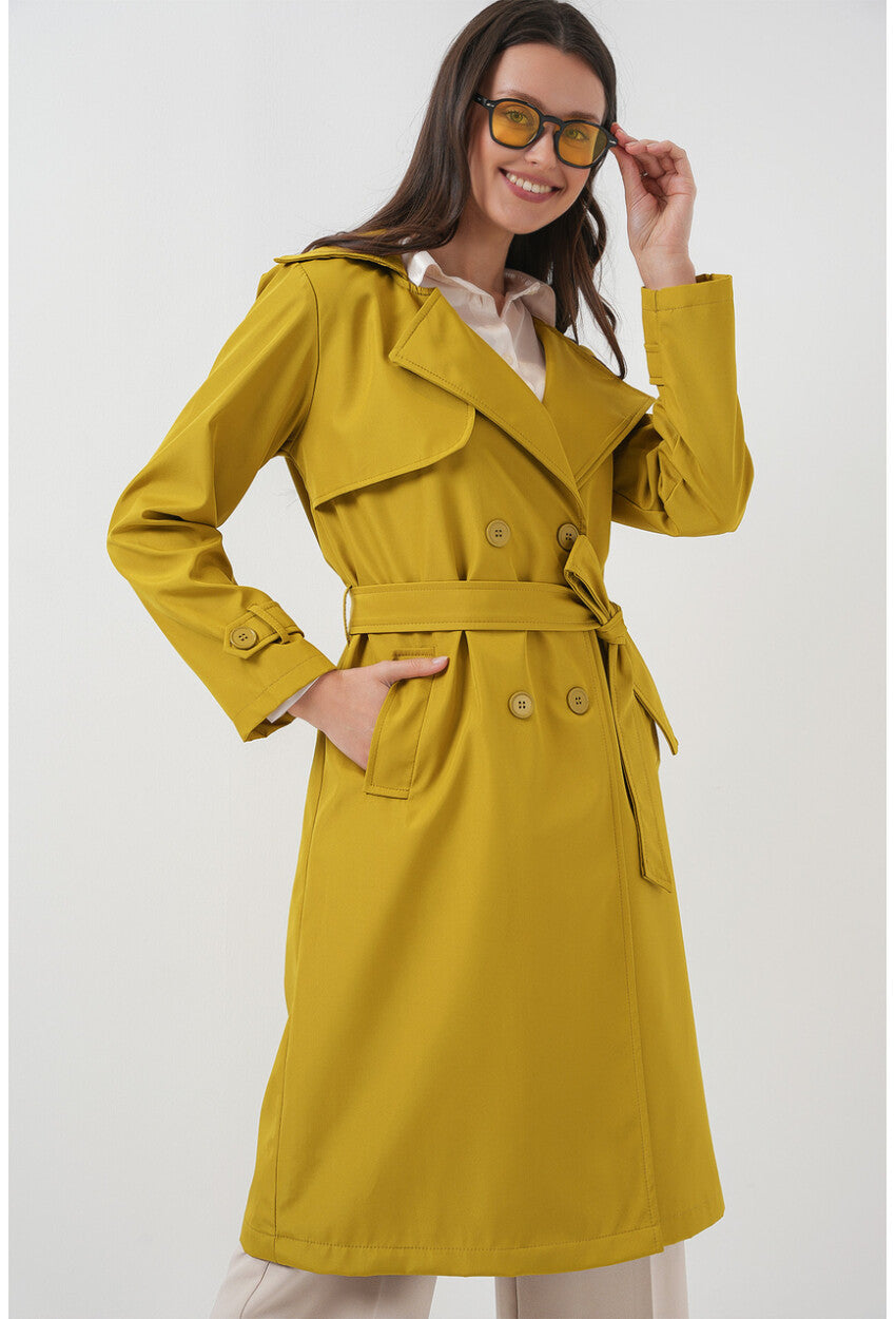 5918 Kruvaze Yaka Trençkot