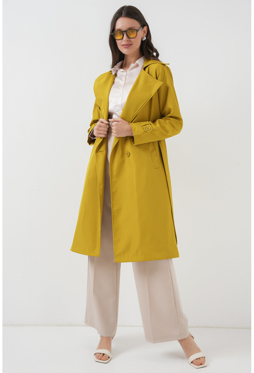 5918 Kruvaze Yaka Trençkot