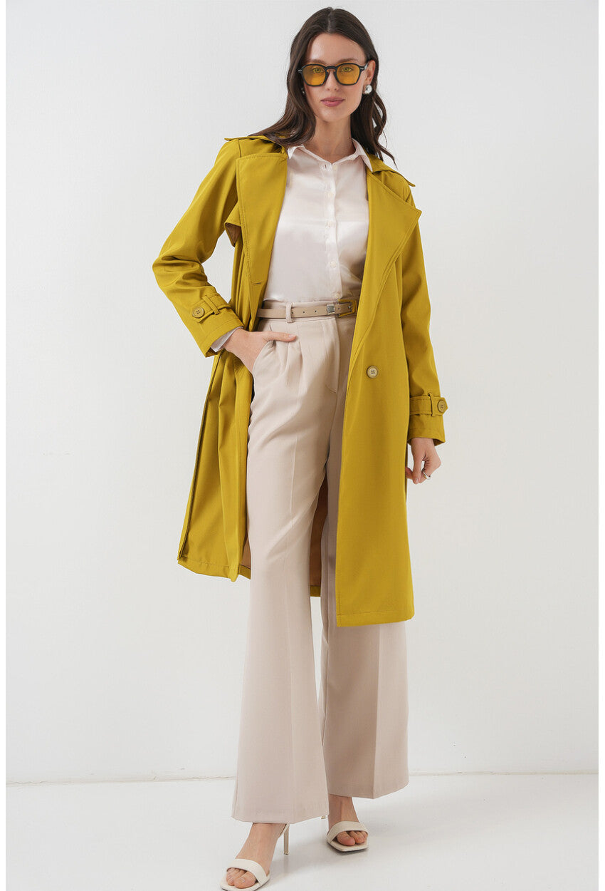 5918 Kruvaze Yaka Trençkot