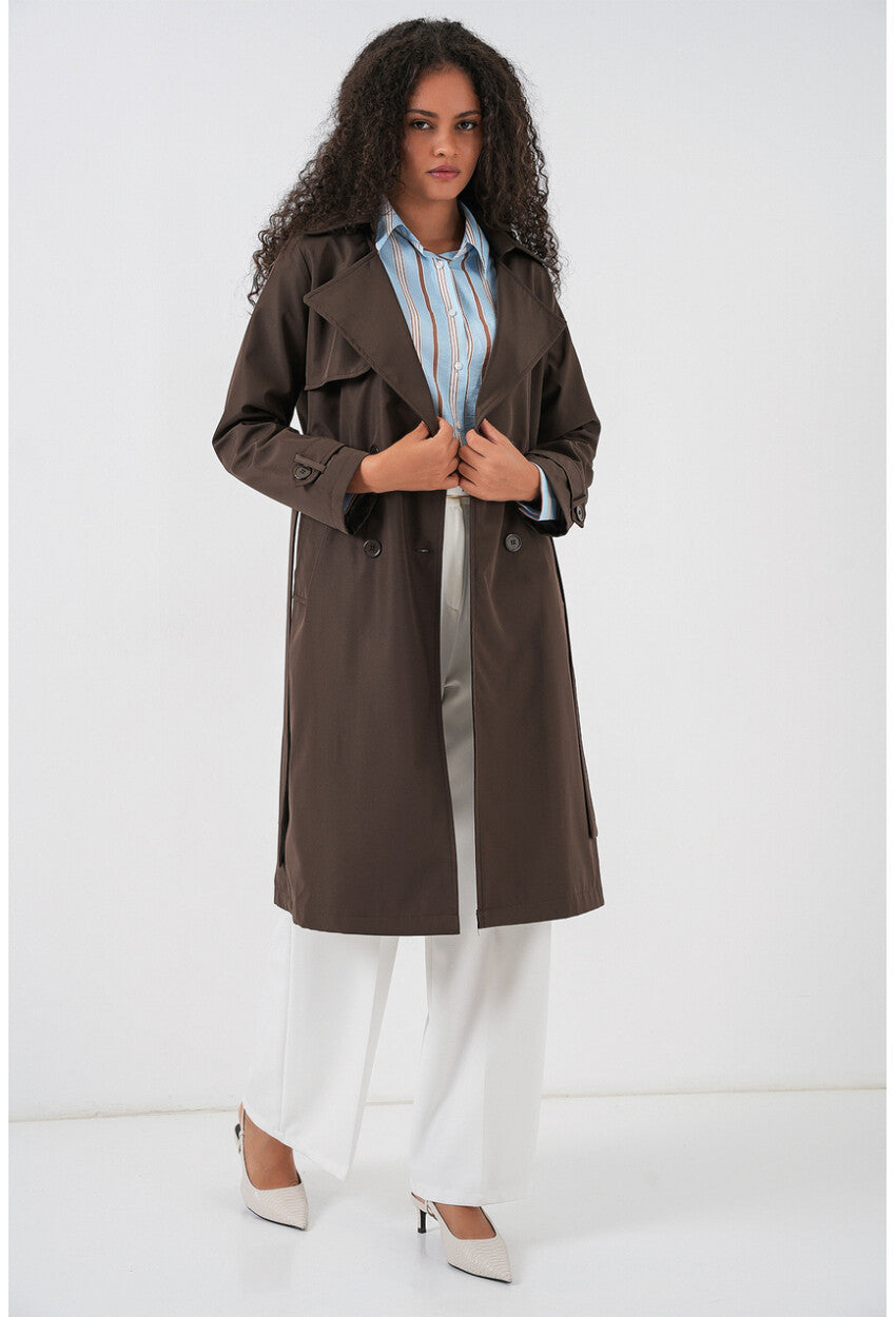 5918 Kruvaze Yaka Trençkot