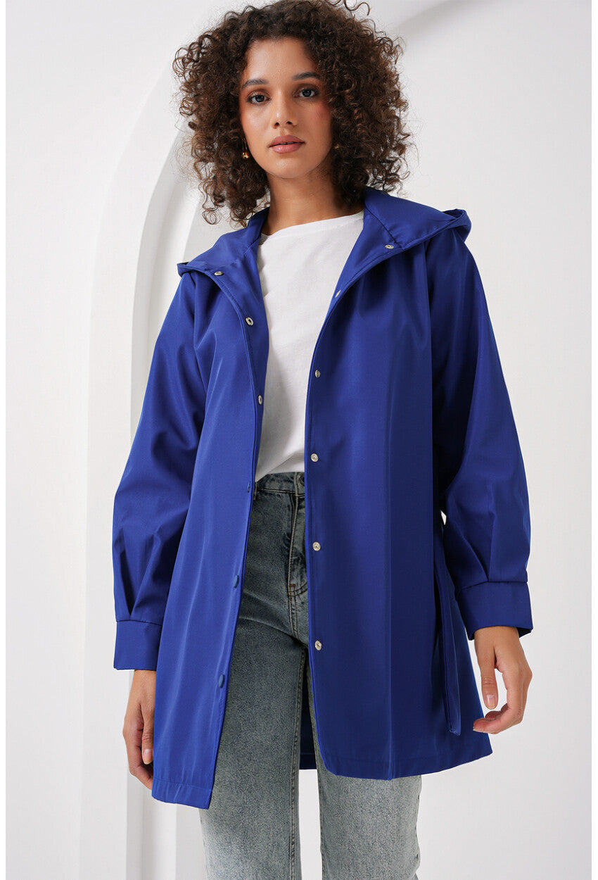 5934 Kapüşonlu Trençkot