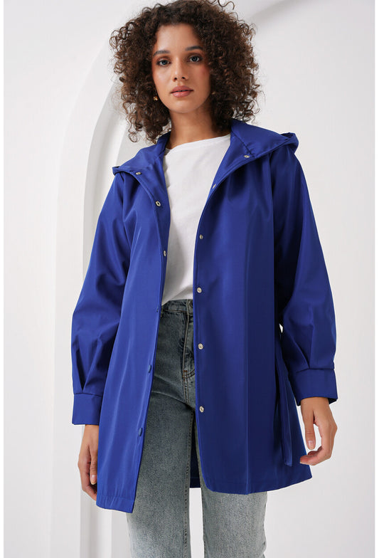 5934 Kapüşonlu Trençkot