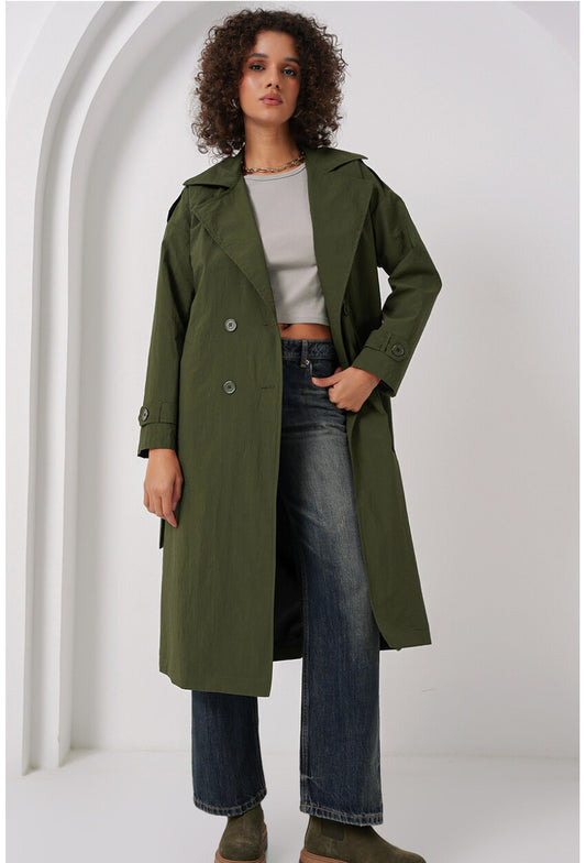 5936 Kruvaze Yaka Trençkot