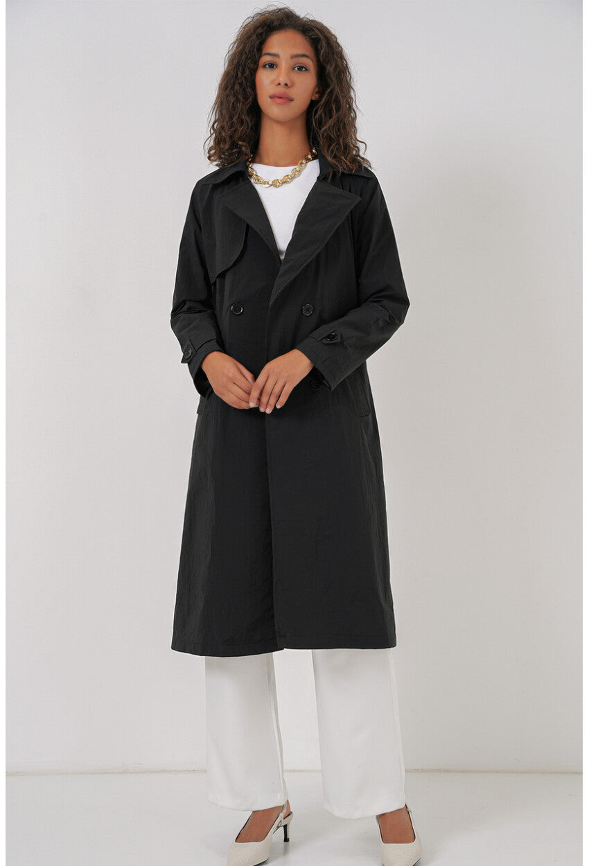 5938 Kruvaze Yaka Trençkot