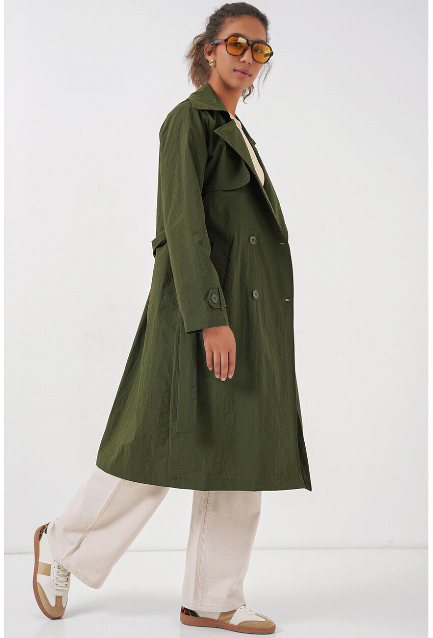 5938 Kruvaze Yaka Trençkot