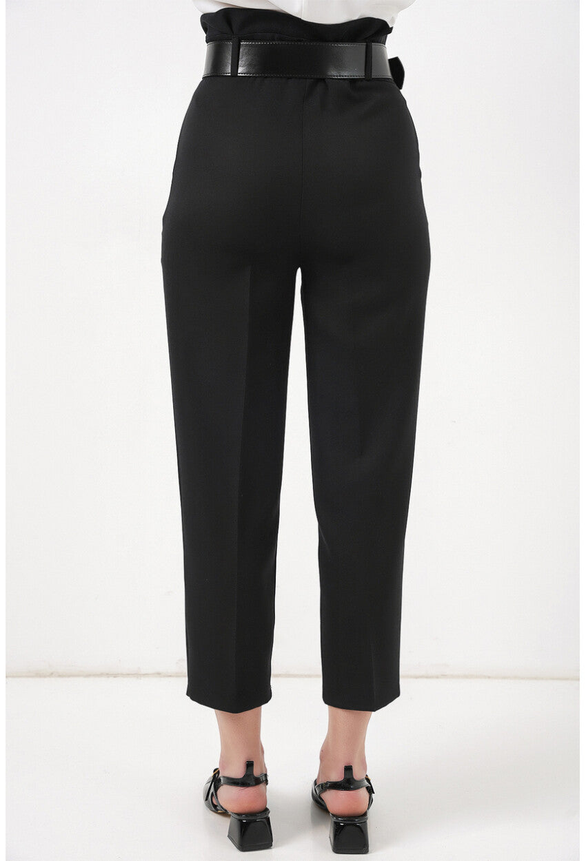 6556 Kemerli Kumaş Pantolon