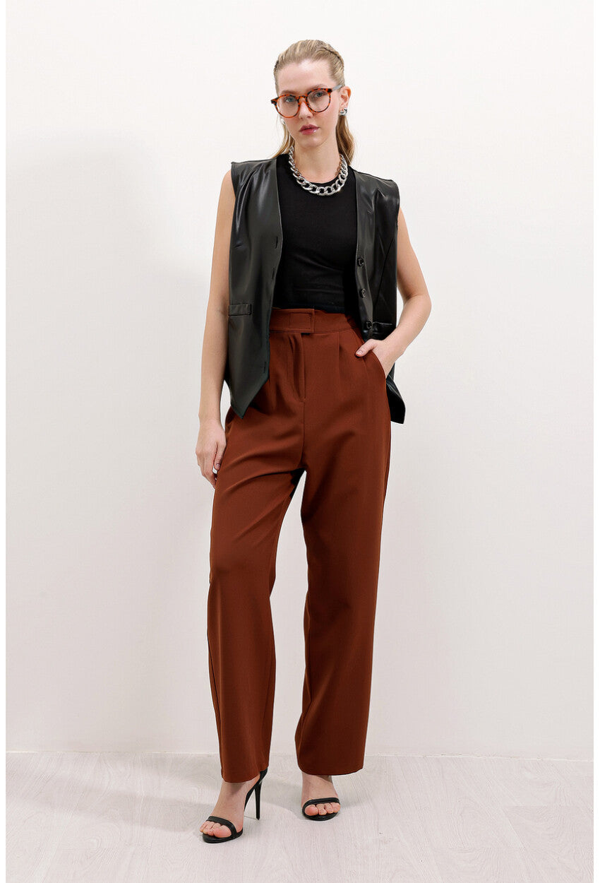 6612 Yüksek Bel Kumaş Pantolon