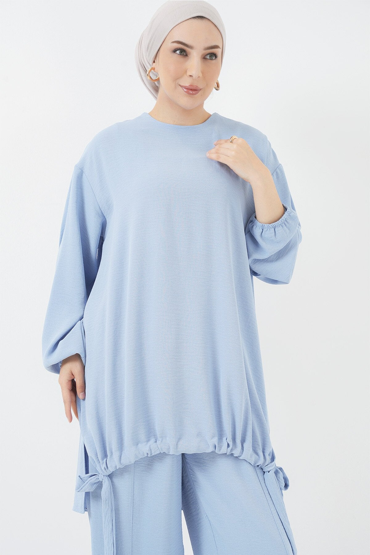 6682 Tunik Pantolon İkili Takım - Mavi