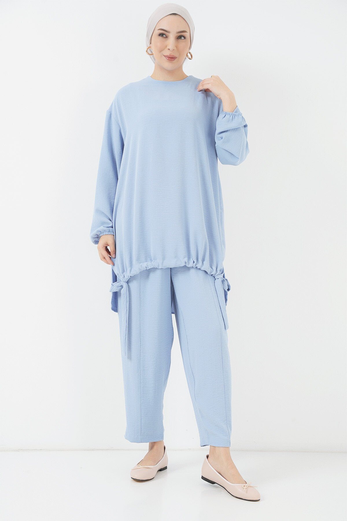 6682 Tunik Pantolon İkili Takım - Mavi