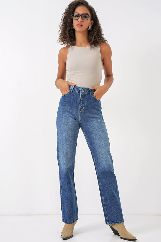 Keng pocha djinsi shim – Movi (6687 Wide Leg Jeans - Blue)