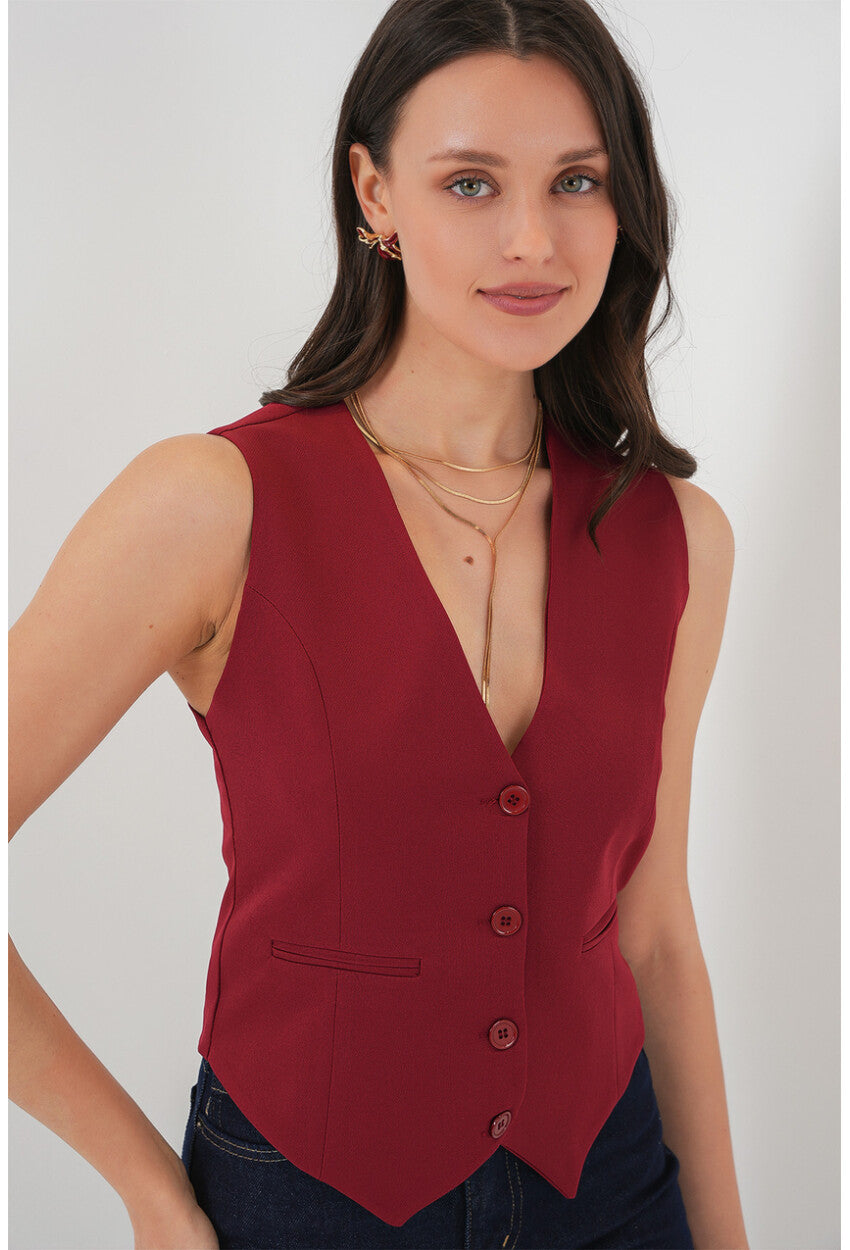 6796 Kısa Dokuma Yelek