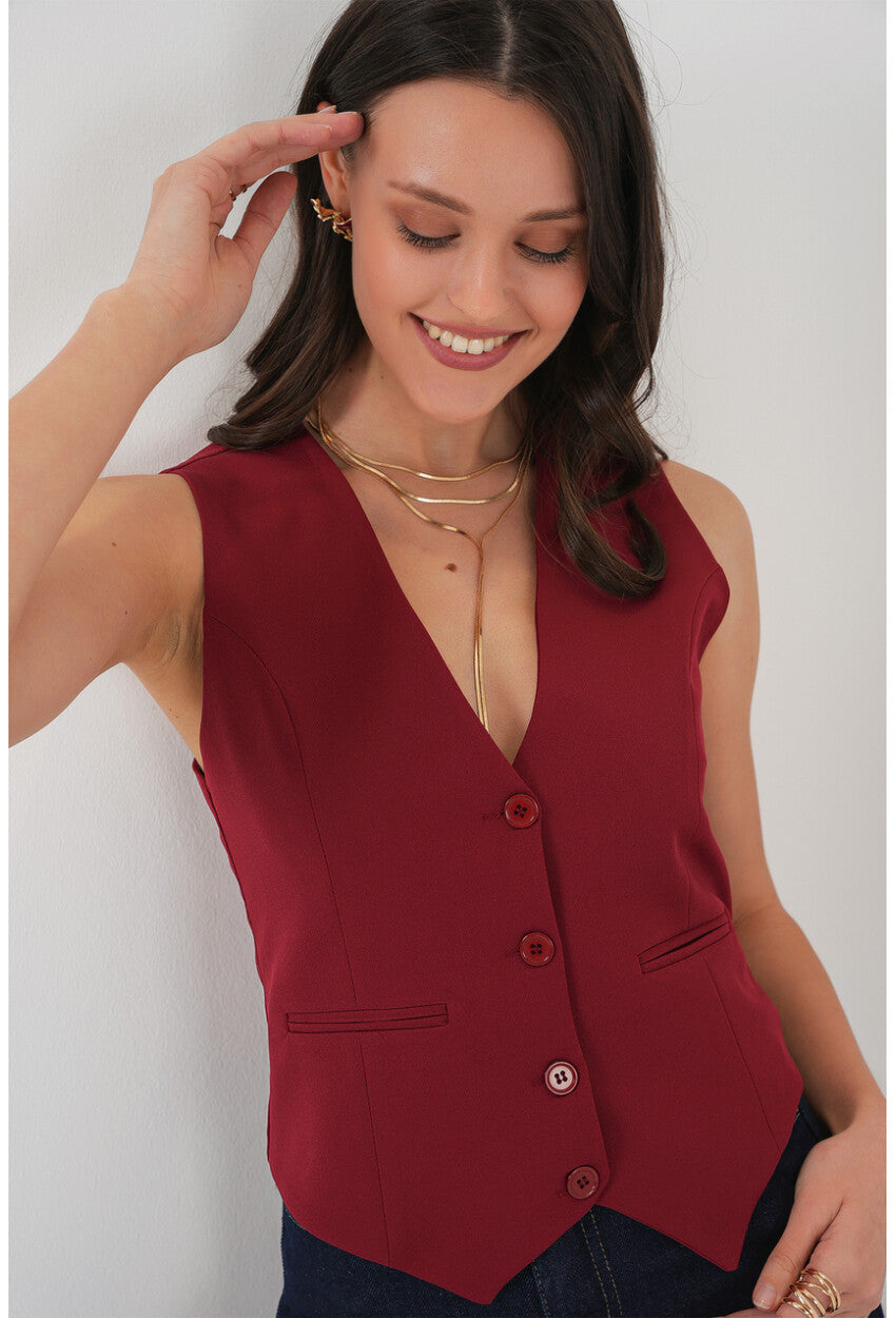 6796 Kısa Dokuma Yelek