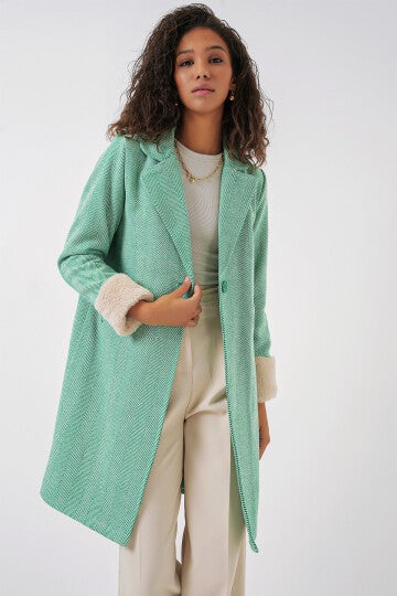 Herringbone Cashmere Palto - E.Green 9085