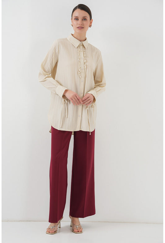 Fırfırlı Uzun Gömlek Tunik 5953