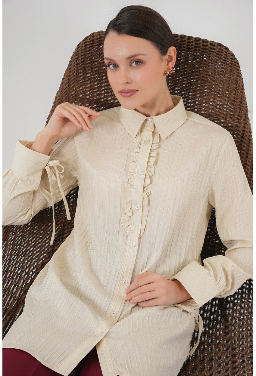 Fırfırlı Uzun Gömlek Tunik 5953