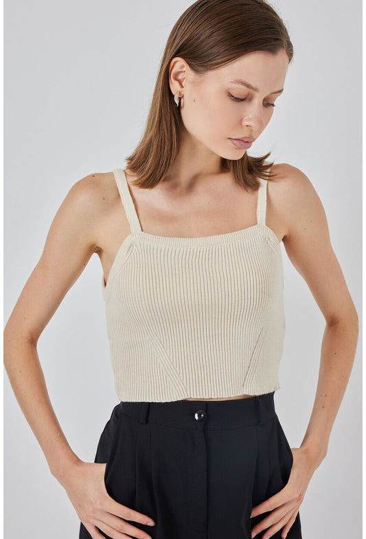 Kadın Askılı Crop Top Bluz 15934
