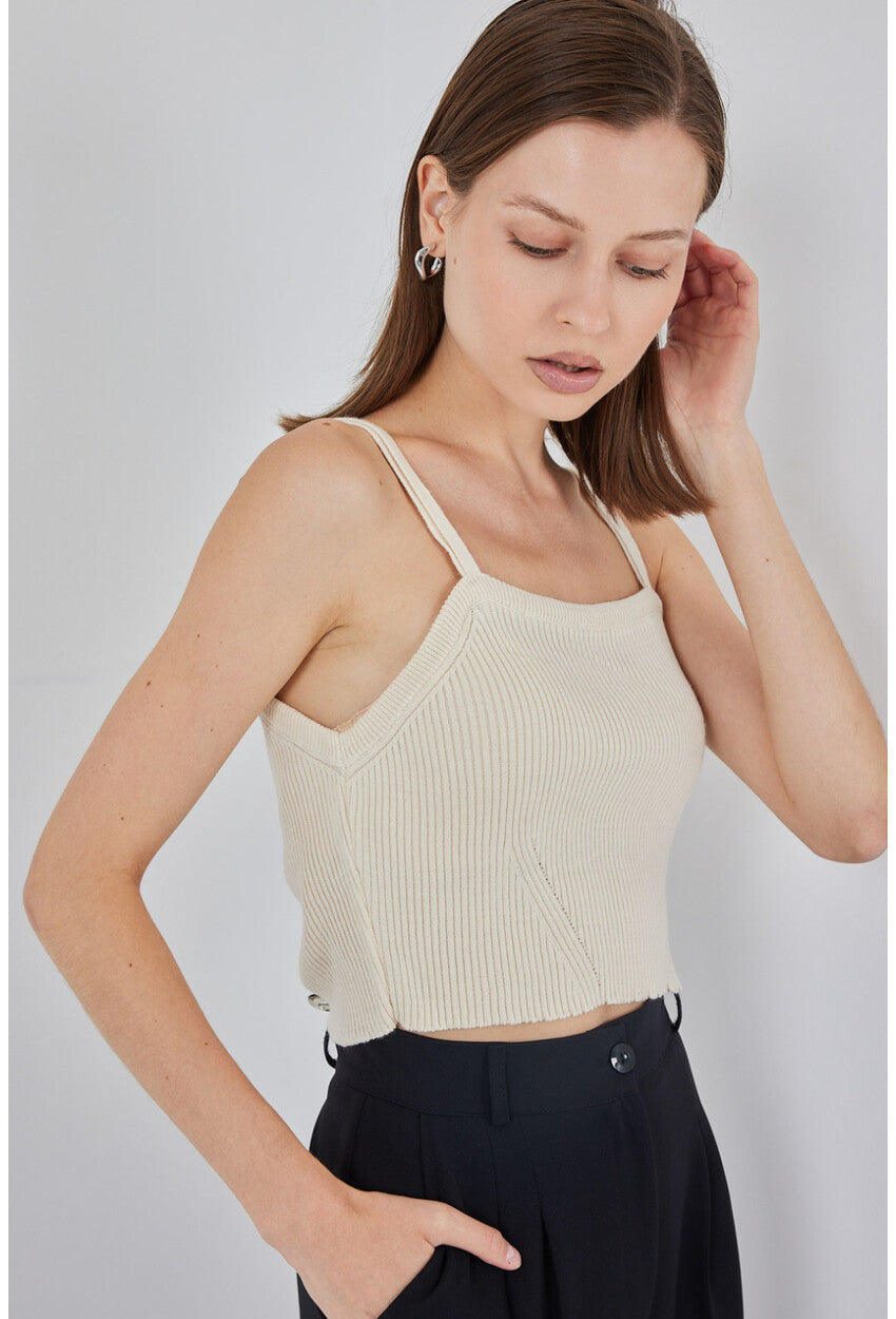 Kadın Askılı Crop Top Bluz 15934