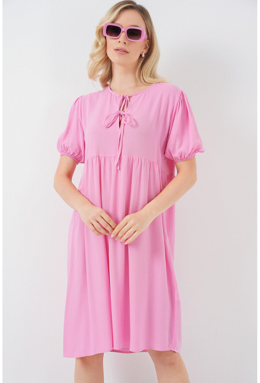 Kadın Bağcıklı Midi Elbise 2575