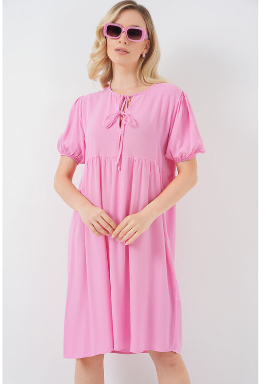 Kadın Bağcıklı Midi Elbise 2575