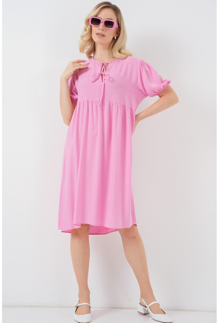 Kadın Bağcıklı Midi Elbise 2575