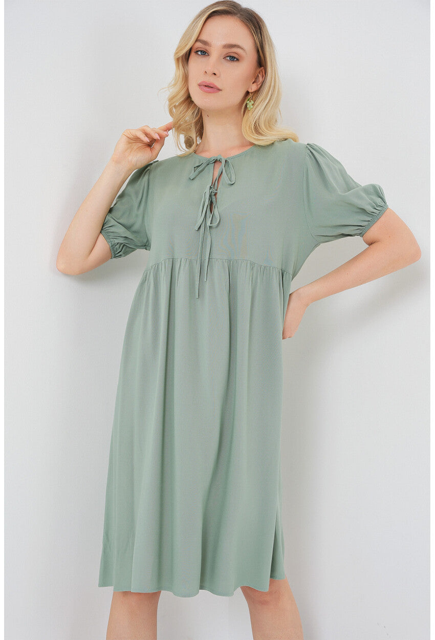 Kadın Bağcıklı Midi Elbise 2575