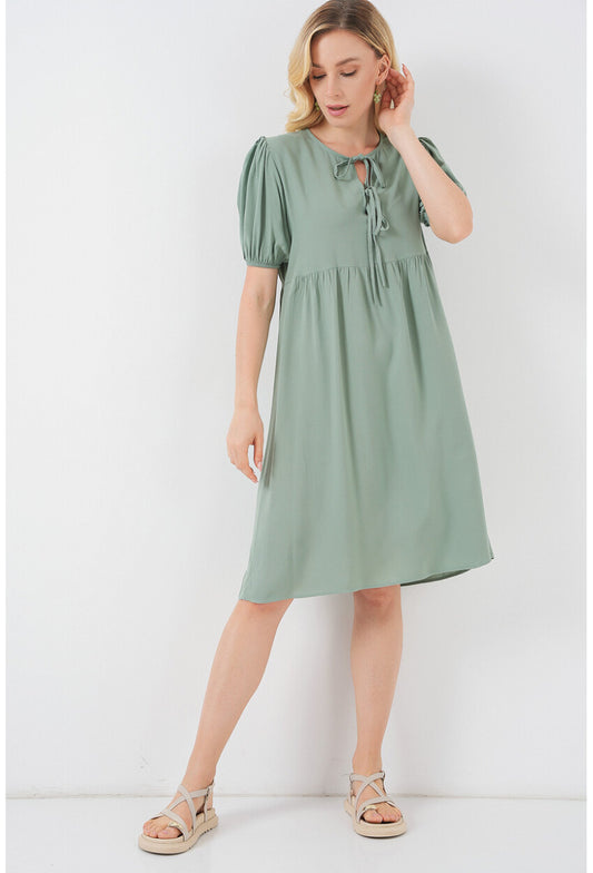 Kadın Bağcıklı Midi Elbise 2575