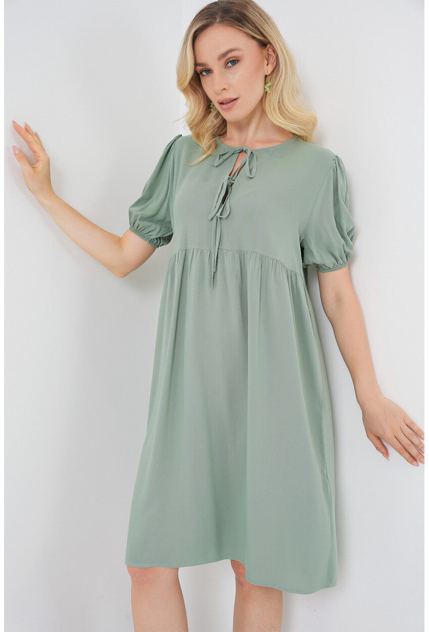 Kadın Bağcıklı Midi Elbise 2575