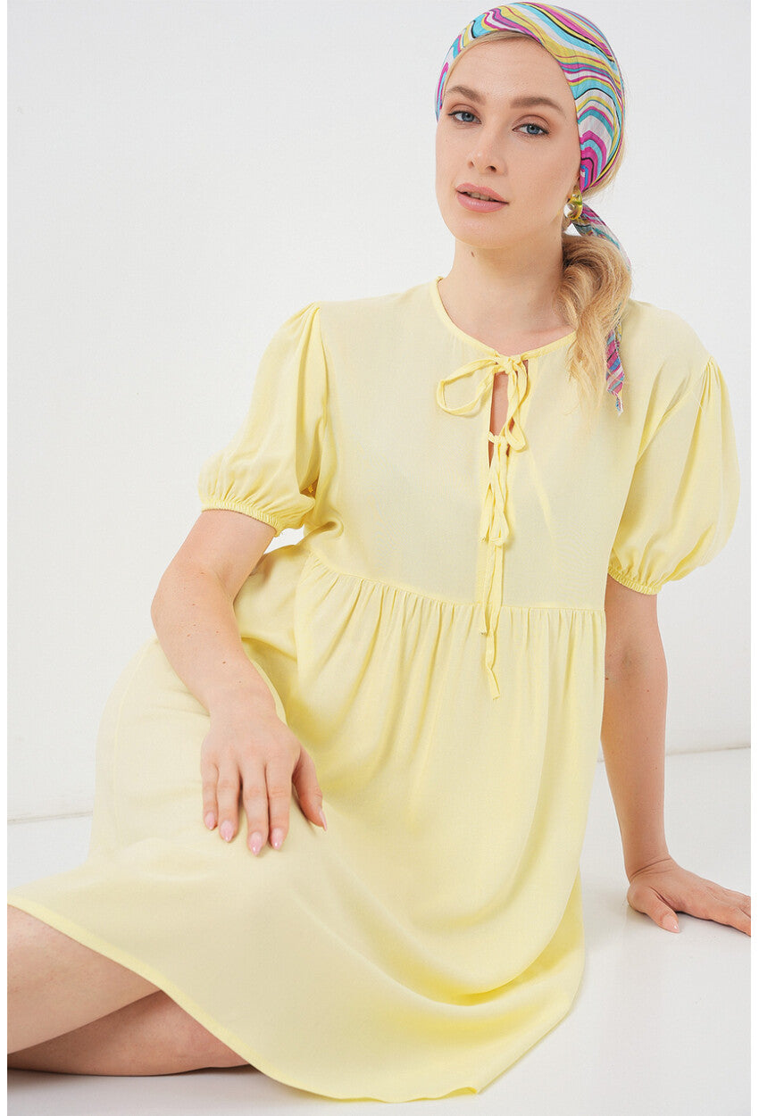 Kadın Bağcıklı Midi Elbise 2575